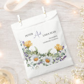 Elegant Yellow Purple Wildflower Wedding フェイバーバッグ (クリップ留めされた状態)