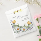 Elegant Yellow Purple Wildflower Wedding フェイバーバッグ (封をした状態)