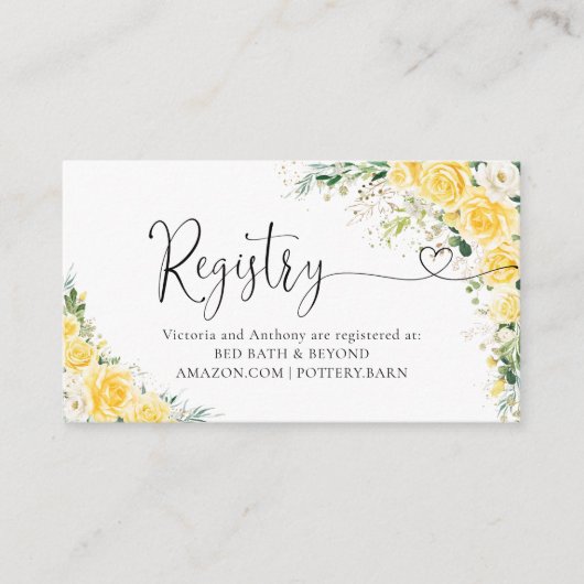 Elegant Yellow Registry Enclosure Card エンクロージャーカード (正面)
