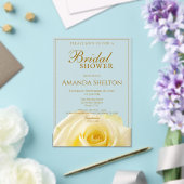 Elegant Yellow Rose Floral Bridal Shower アクリル招待状 (インサイチュ (ウェディング))