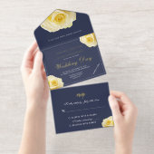 Elegant Yellow Rose Floral Wedding オールインワン招待状 (切り取り部)