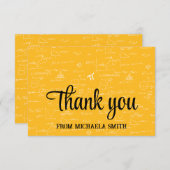 Elegant Yellow Script Mathematics Graduation サンキューカード (正面/裏面)