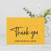 Elegant Yellow Script Typography Math Graduation サンキューカード (スタンド正面)