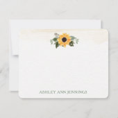 Elegant Yellow Sunflower Personalized Stationery ノートカード (正面)
