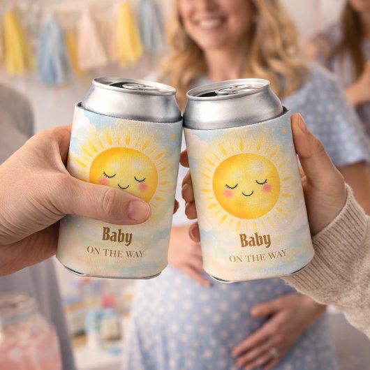Elegant Yellow Sunshine Baby Shower Party 缶クーラー