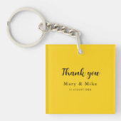 Elegant Yellow Thank You Keychain Gift Idea キーホルダー (正面)