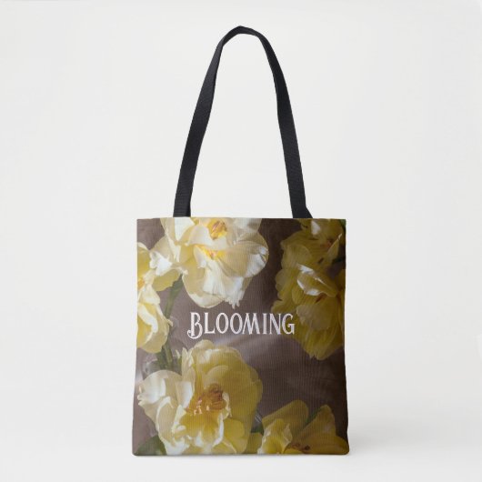 Elegant Yellow tulip Floral Art トートバッグ (正面)