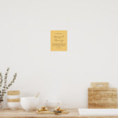 Elegant Yellow Unplugged Ceremony Wedding Sign ポスター (キッチン)