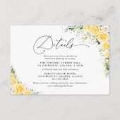 Elegant Yellow Wedding Details Card エンクロージャーカード (正面)