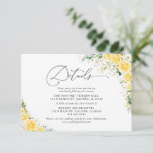 Elegant Yellow Wedding Details Card エンクロージャーカード (スタンド正面)