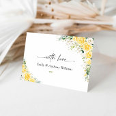 Elegant Yellow Wedding Folded Thank You Card サンキューカード