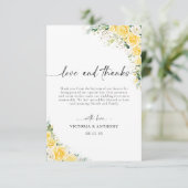 Elegant Yellow Wedding Folded Thank You Card サンキューカード (スタンド正面)