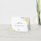 Elegant Yellow Wedding Folded Thank You Card サンキューカード (裏面)