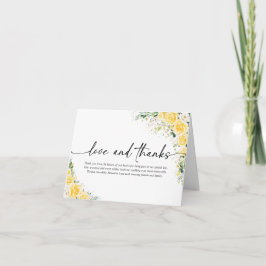 Elegant Yellow Wedding Folded Thank You Card サンキューカード