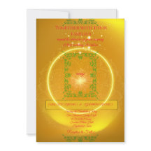 Elegant Yellow Wedding Invitation with Gold Sparks