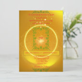 Elegant Yellow Wedding Invitation with Gold Sparks 招待状 (スタンド正面)
