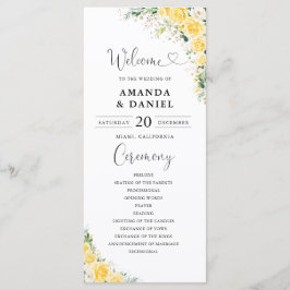 Elegant Yellow Wedding Program プログラム