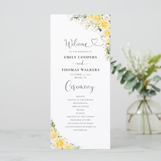 Elegant Yellow Wedding Program プログラム (スタンド正面)
