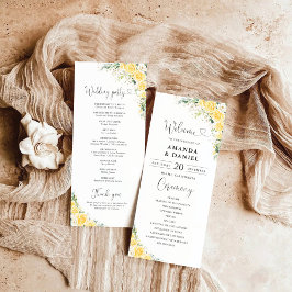 Elegant Yellow Wedding Program プログラム