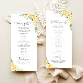 Elegant Yellow Wedding Program プログラム