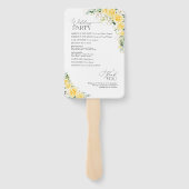 Elegant Yellow Wedding Program Hand Fan ハンドファン (裏面)