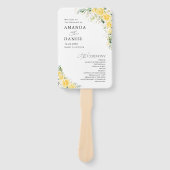 Elegant Yellow Wedding Program Hand Fan ハンドファン (正面)