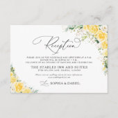 Elegant Yellow Wedding Reception Card エンクロージャーカード (正面)