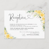 Elegant Yellow Wedding Reception Card エンクロージャーカード (正面)