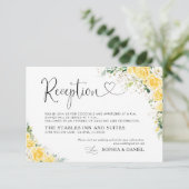 Elegant Yellow Wedding Reception Card エンクロージャーカード (スタンド正面)