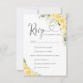 Elegant Yellow Wedding RSVP Card (正面)