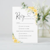 Elegant Yellow Wedding RSVP Card (スタンド正面)