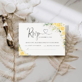 Elegant Yellow Wedding RSVP Card