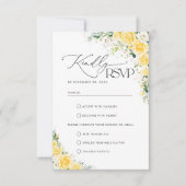 Elegant Yellow Wedding RSVP Card (正面)