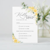 Elegant Yellow Wedding RSVP Card (スタンド正面)