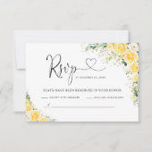 Elegant Yellow Wedding RSVP Card (正面)