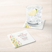 Elegant Yellow Wildflower 1st Birthday Party スクエアペーパーコースター (インサイチュ)