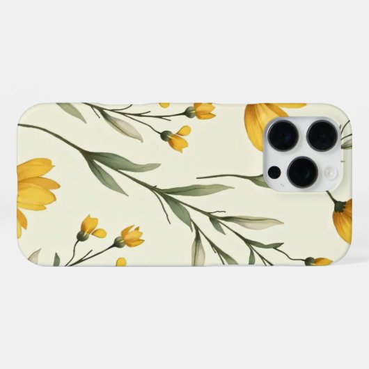 Elegant Yellow Wildflower Phone Case iPhoneケース (裏面横)