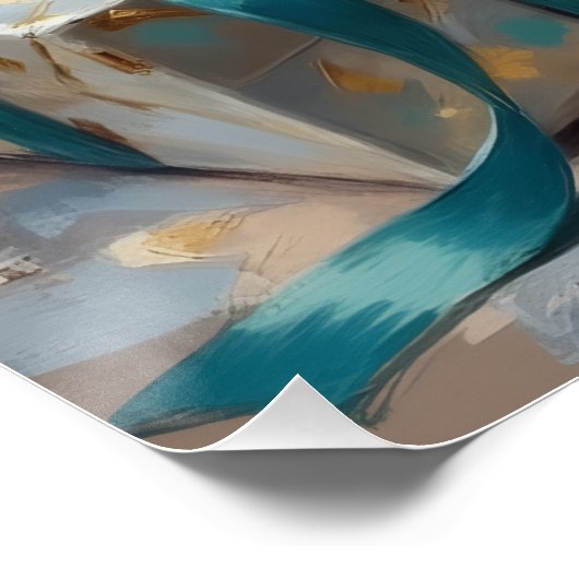 Elegant Yorkshire Terrier Dog Holiday Gift Stack ポスター (コーナー)