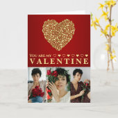 Elegant You Are My Valentine Rose Heart Photo カード (黄色い花)