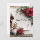 Elegant “You & Me” Gold Cursive Flat Greeting Card シーズンポストカード (正面/裏面)