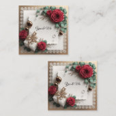 Elegant “You & Me” Gold Cursive Flat Greeting Card スクエア名刺 (正面/裏面)