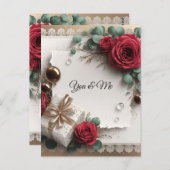 Elegant “You & Me” Gold Cursive Flat Greeting Card ポストカード (正面/裏面)
