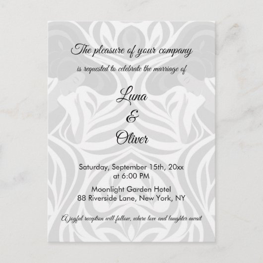 Elegant Yumeji-Inspired Wedding Invitation | MOMO ポストカード (正面)