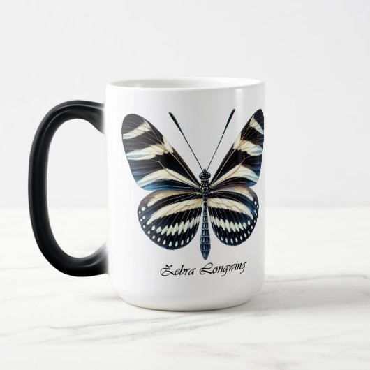 Elegant Zebra Long Wing Butterfly Wrap  モーフィングマグカップ (左)