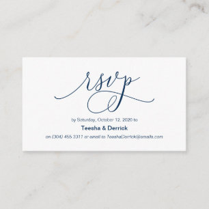 Elegant Zeitgenössische Romanze Marineblaue Tinte, エンクロージャーカード