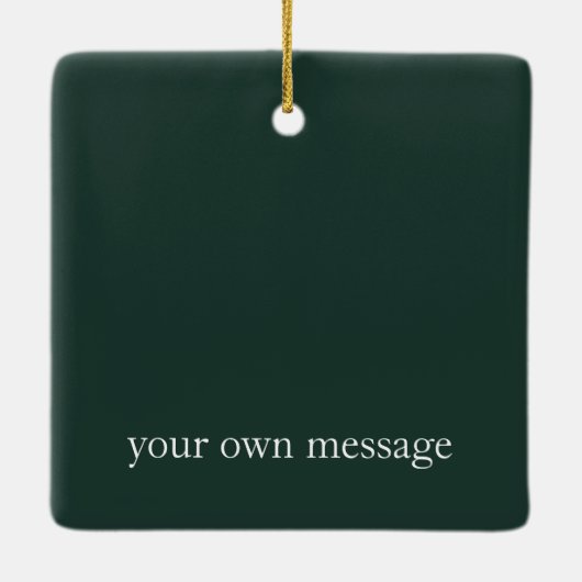 Eleganteパーソナライズ名と写真リース セラミックオーナメント (裏面)