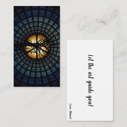 Elegante Azul "let the art guide you" Design ノートカード (正面/裏面)