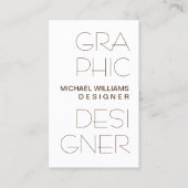 Elegante Blanco Simple Diseño Gráfico Profesional 名刺 (正面)