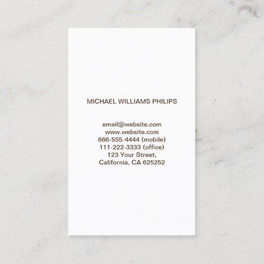 Elegante Blanco Simple Diseño Gráfico Profesional 名刺 (裏面)