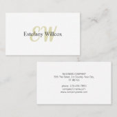 Elegante Blanco Simple Profesional Mínimo 名刺 (正面/裏面)